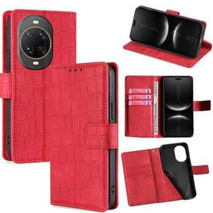 For Huawei nova 14 Ultra 5G Skin Feel Crocodile Magnetic Clasp Leather Phone Case(Red)