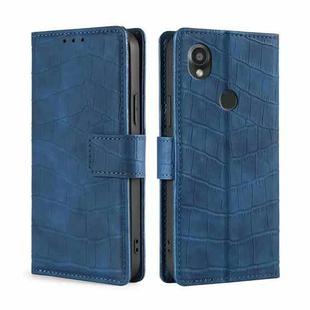 For Kyocera Digno SX3-KYG02 Skin Feel Crocodile Magnetic Clasp Leather Phone Case(Blue)