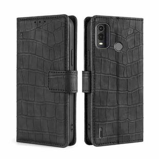 For Nokia G11 Plus Skin Feel Crocodile Magnetic Clasp Leather Phone Case(Black)