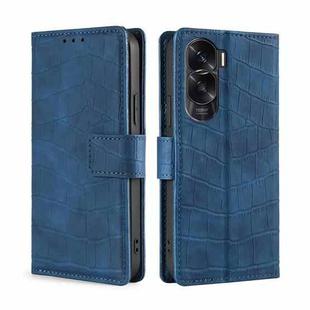 For Honor X50i 5G / 9 Lite Skin Feel Crocodile Magnetic Clasp Leather Phone Case(Blue)