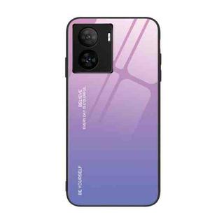 For vivo iQOO Z7 Gradient Color Glass Phone Case(Pink Purple)
