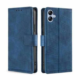 For Samsung Galaxy A04e 4G Skin Feel Crocodile Magnetic Clasp Leather Phone Case(Blue)