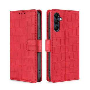 For Samsung Galaxy M14 5G Skin Feel Crocodile Magnetic Clasp Leather Phone Case(Red)