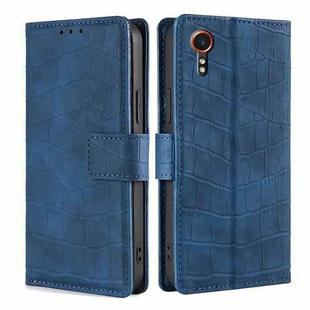 For Samsung Galaxy Xcover 7 5G Skin Feel Crocodile Magnetic Clasp Leather Phone Case(Blue)