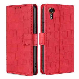 For Samsung Galaxy Xcover 7 5G Skin Feel Crocodile Magnetic Clasp Leather Phone Case(Red)