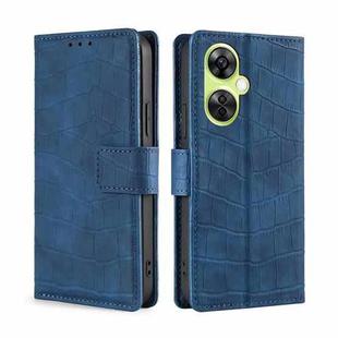 For OnePlus Nord CE 3 Lite 5G Skin Feel Crocodile Magnetic Clasp Leather Phone Case(Blue)