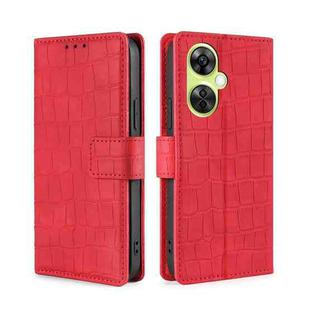 For OnePlus Nord CE 3 Lite 5G Skin Feel Crocodile Magnetic Clasp Leather Phone Case(Red)