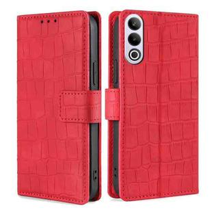 For OnePlus Ace 3V 5G Skin Feel Crocodile Magnetic Clasp Leather Phone Case(Red)