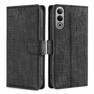 For OnePlus Nord CE4 5G Skin Feel Crocodile Magnetic Clasp Leather Phone Case(Black)