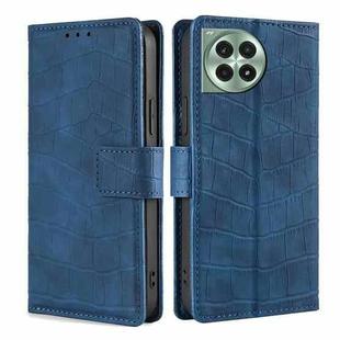 For OnePlus Ace 3 Pro 5G Skin Feel Crocodile Magnetic Clasp Leather Phone Case(Blue)