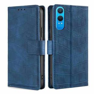 For OnePlus Nord CE 4 Lite 5G Skin Feel Crocodile Magnetic Clasp Leather Phone Case(Blue)