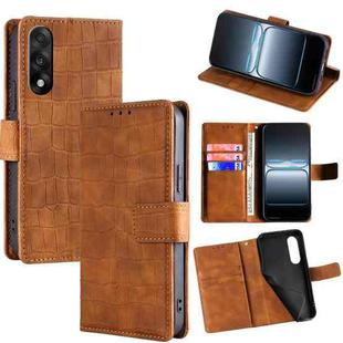For OnePlus Ace 5 Ultra / Nord 5 Skin Feel Crocodile Magnetic Clasp Leather Phone Case(Brown)