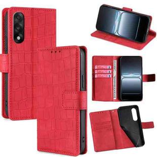 For OnePlus Ace 5 Ultra / Nord 5 Skin Feel Crocodile Magnetic Clasp Leather Phone Case(Red)