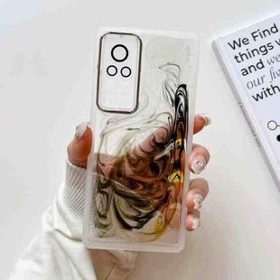 For vivo X60 Pro Oil Painting Electroplating TPU Phone Case(White)