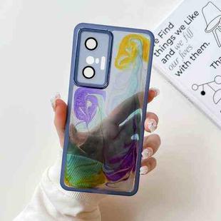 For vivo X70 Oil Painting Electroplating TPU Phone Case(Blue)