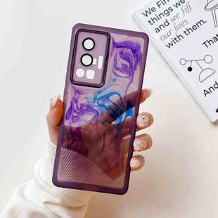 For vivo X70 Pro Oil Painting Electroplating TPU Phone Case(Purple)