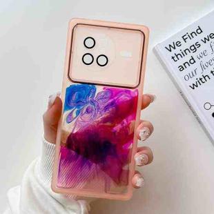 For vivo X80 Oil Painting Electroplating TPU Phone Case(Pink)