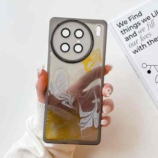 For vivo X90 Pro Oil Painting Electroplating TPU Phone Case(Grey)