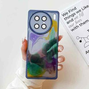 For vivo X90 Pro Oil Painting Electroplating TPU Phone Case(Blue)