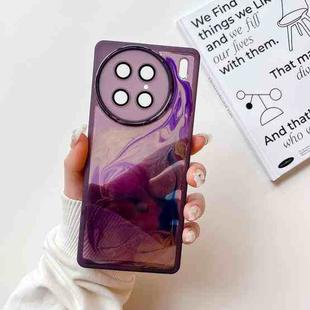 For vivo X90 Pro+ Oil Painting Electroplating TPU Phone Case(Purple)