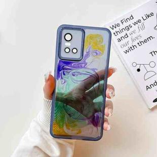 For vivo S10 Oil Painting Electroplating TPU Phone Case(Blue)