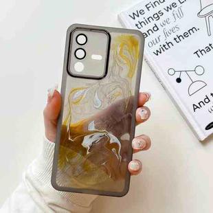 For vivo S12 Oil Painting Electroplating TPU Phone Case(Grey)