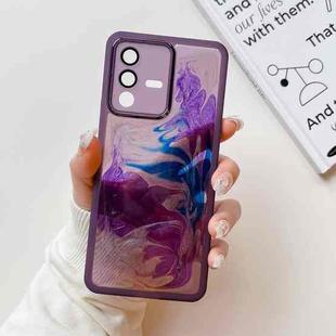 For vivo S12 Oil Painting Electroplating TPU Phone Case(Purple)