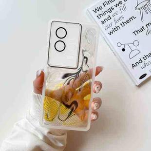 For vivo iQOO 11 Oil Painting Electroplating TPU Phone Case(White)