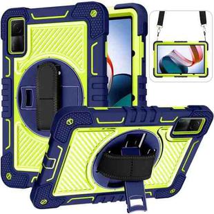 For Xiaomi Redmi Pad 10.61 360 Degree Rotation PC Contrast Silicone Tablet Case(Navy Blue + Yellow Green)