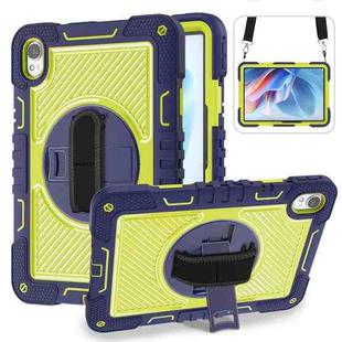 For Huawei MatePad 11.5 2023 360 Degree Rotation PC Contrast Silicone Tablet Case(Navy Blue + Yellow Green)