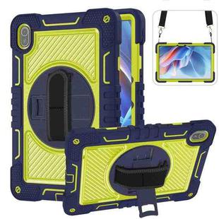 For Huawei MatePad SE 11 360 Degree Rotation PC Contrast Silicone Tablet Case(Navy Blue + Yellow Green)