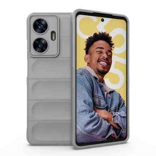 For Realme C55 4G Magic Shield TPU + Flannel Phone Case(Grey)