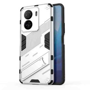 For vivo iQOO Z7 5G Punk Armor 2 in 1 PC + TPU Shockproof Phone Case with Invisible Holder(White)