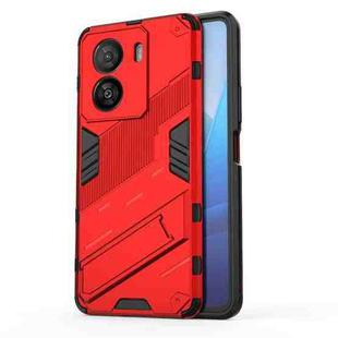 For vivo iQOO Z7x 5G Punk Armor 2 in 1 PC + TPU Shockproof Phone Case with Invisible Holder(Red)