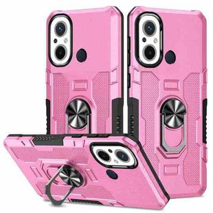 For Xiaomi Redmi 12C 4G Ring Holder Armor Hybrid Phone Case(Pink)