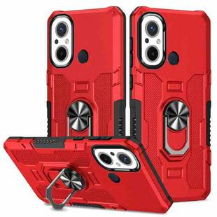 For Xiaomi Redmi 12C 4G Ring Holder Armor Hybrid Phone Case(Red)