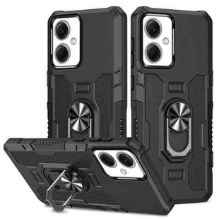 For Xiaomi Redmi Note 12 5G Global / Poco X5 Ring Holder Armor Hybrid Phone Case(Black)