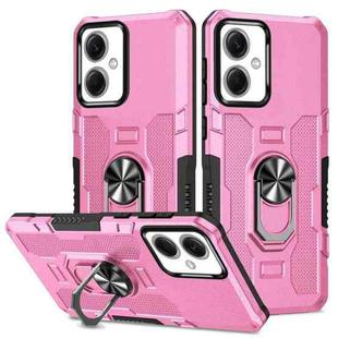 For Xiaomi Redmi Note 12 5G Global / Poco X5 Ring Holder Armor Hybrid Phone Case(Pink)