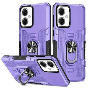 For Xiaomi Redmi Note 12 5G Global / Poco X5 Ring Holder Armor Hybrid Phone Case(Purple)