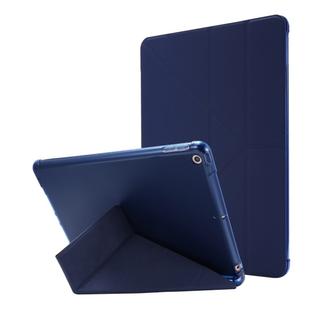 For iPad 10.2 2021 / 2020 / 2019 Airbag Deformation Horizontal Flip Leather Case with Holder & Pen Holder(Dark Blue)