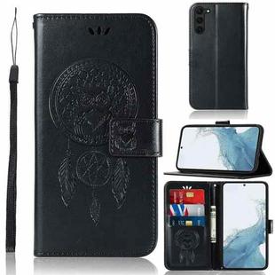 For Samsung Galaxy S23 5G Global Wind Chime Owl Embossing Pattern Leather Phone Case(Black)