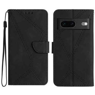 For Google Pixel 7 Stitching Embossed Leather Phone Case(Black)