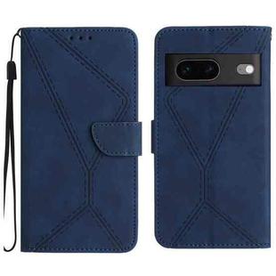 For Google Pixel 7 Stitching Embossed Leather Phone Case(Blue)