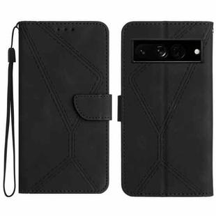 For Google Pixel 7 Pro Stitching Embossed Leather Phone Case(Black)