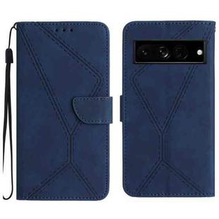 For Google Pixel 7 Pro Stitching Embossed Leather Phone Case(Blue)