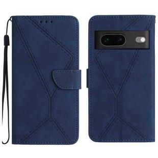 For Google Pixel 7a Stitching Embossed Leather Phone Case(Blue)