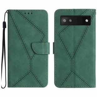 For Google Pixel 6a Stitching Embossed Leather Phone Case(Green)