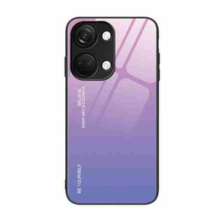For OnePlus Ace 2V Gradient Color Glass Phone Case(Pink Purple)