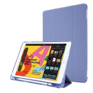 For iPad 10.2 2021 / 2020 / 2019 Airbag Horizontal Flip Leather Case with Three-fold Holder & Pen Holder(Purple)