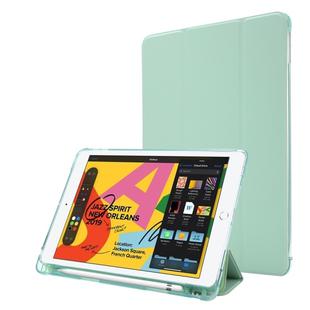 For iPad 10.2 2021 / 2020 / 2019 Airbag Horizontal Flip Leather Case with Three-fold Holder & Pen Holder(Mint Green)